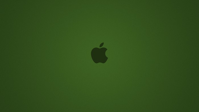 Apple Logo on Green Background