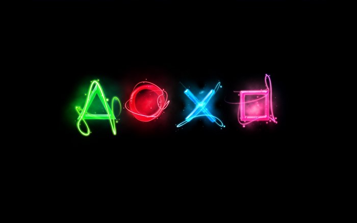 Playstation Symbols Triangle Circle Cross Square Neon