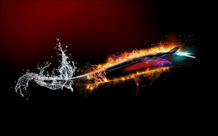 Bitdefender Antivirus Wolf on Fire and Water