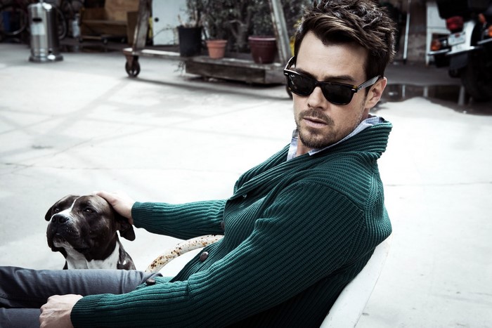 Josh Duhamel with a dog
