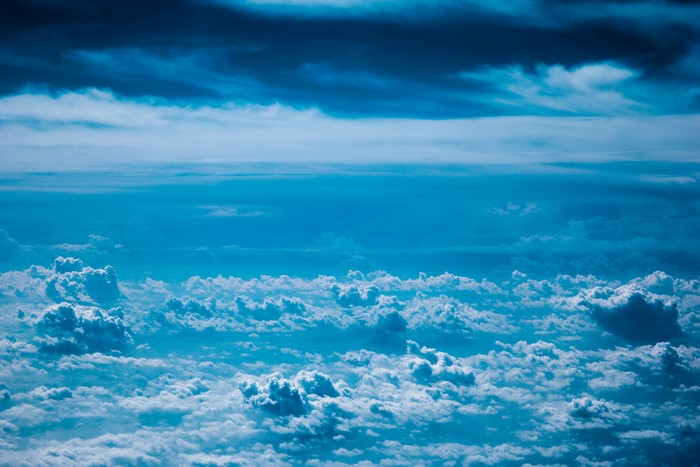View of clouds from above