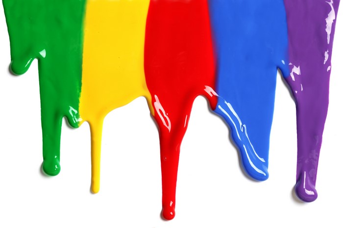 Dripping paint in rainbow colors