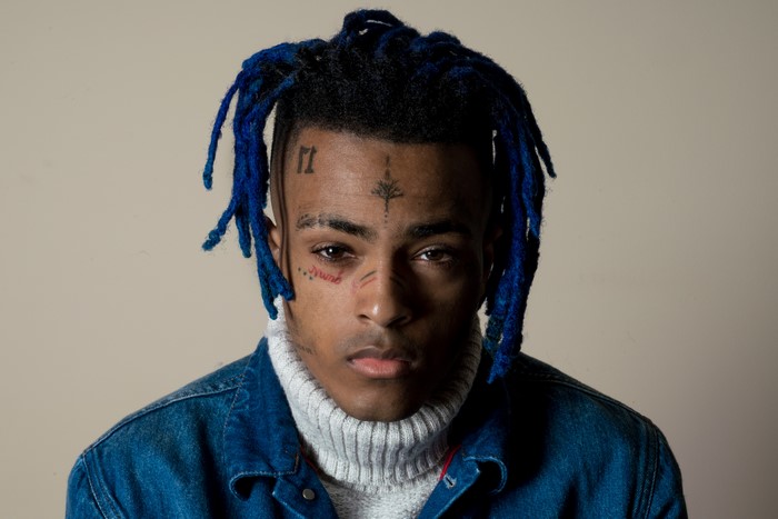 XXXTentacion Portrait in 4K with Blue Dreadlocks