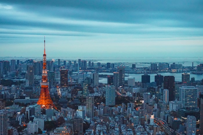 Tokyo Tower and cityscape at dusk