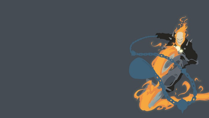 Ghost Rider on a motorcycle with chains