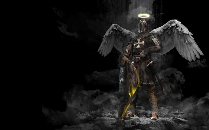 Angel Knight with Wings and Halo