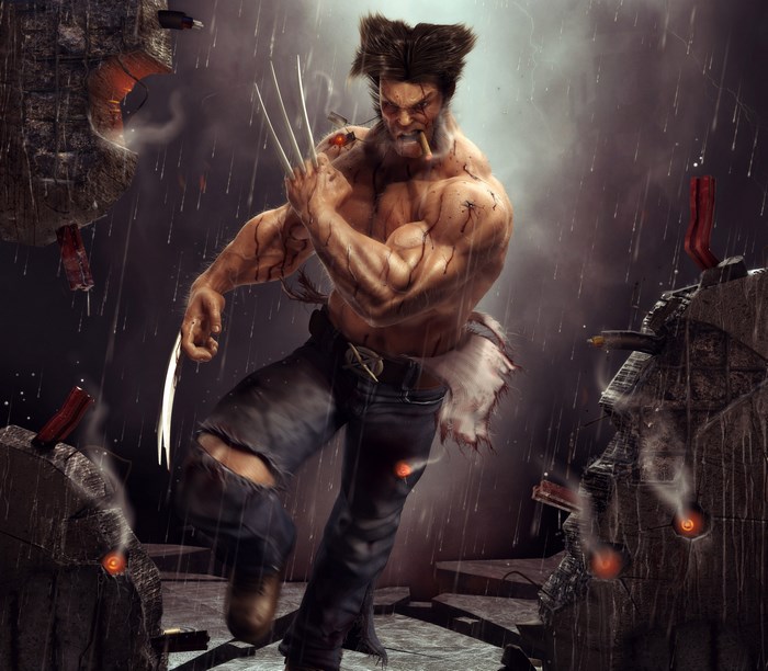 Wolverine from Marvel Comics in action