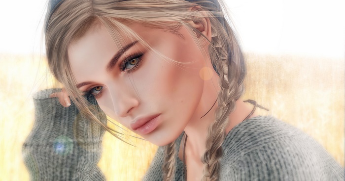 Artwork of a blonde girl with braided hair