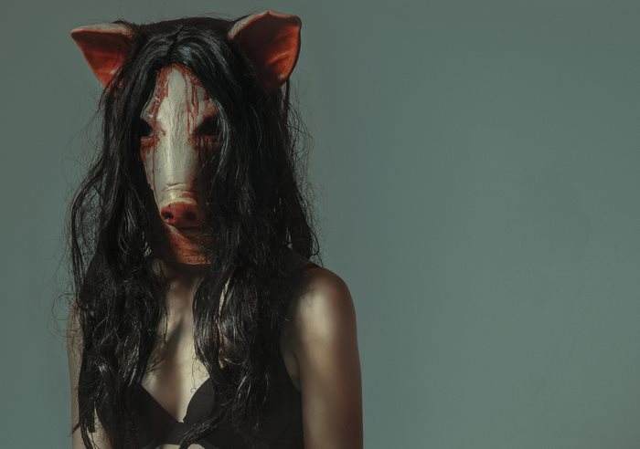 Pig mask killer from Jigsaw movie