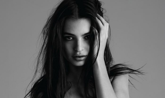Emily Ratajkowski monochrome portrait