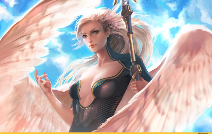 Mercy from Overwatch with wings