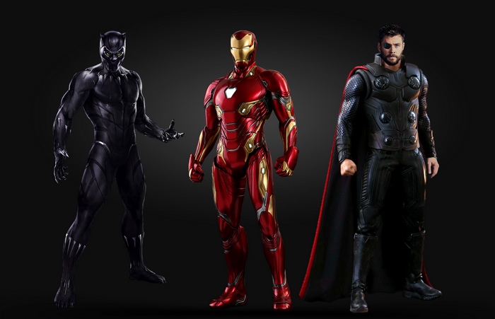Black Panther, Iron Man, and Thor 4K