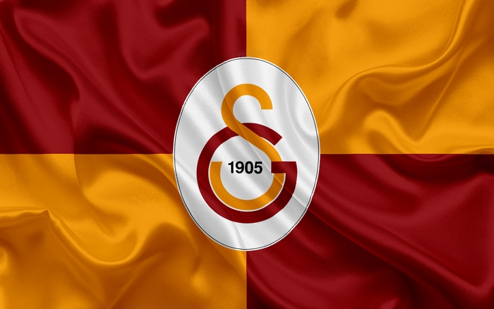 Galatasaray S.K. Logo on Red and Yellow Flag