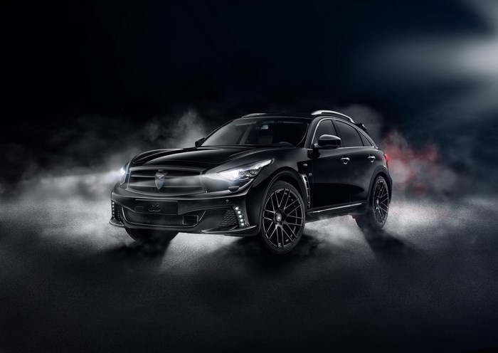 Black Infiniti QX70 SUV with custom body kit