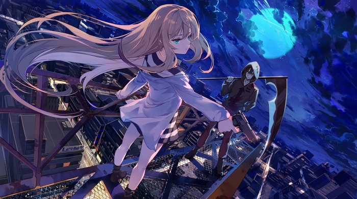 Rachel Gardner and Zack from Angels of Death on a rooftop