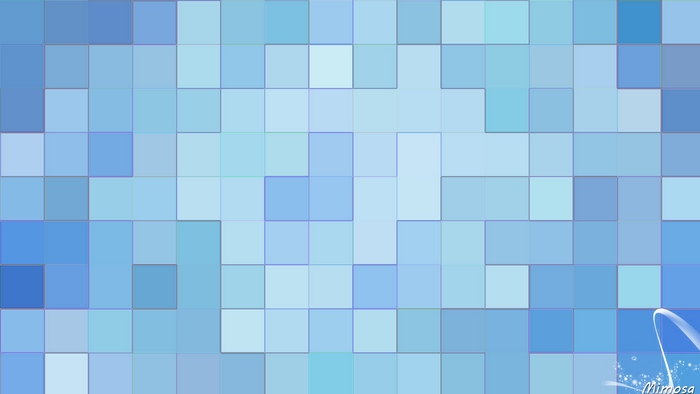 Abstract Blue Geometric Squares Digital Art