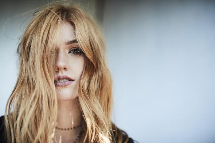 Katherine McNamara portrait with blonde hair