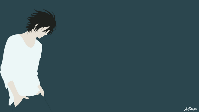 Minimalist Silhouette of L from Death Note