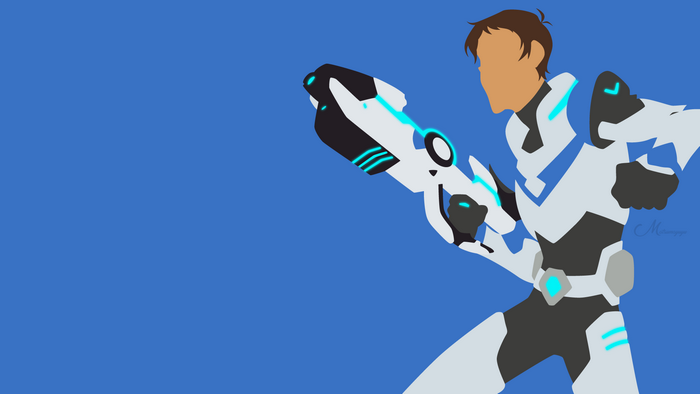 Lance from Voltron holding a weapon