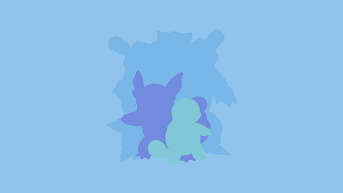Blastoise, Wartortle, and Squirtle from Pokémon