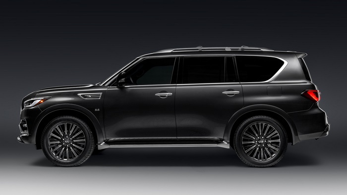 Sleek Black Infiniti QX80 Limited SUV Side Profile