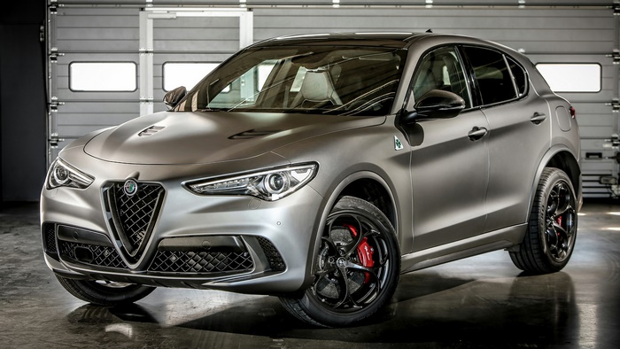 Matte Silver Alfa Romeo Stelvio Quadrifoglio NRing SUV
