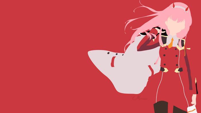 Minimalist Illustration of Zero Two from Darling in the FranXX