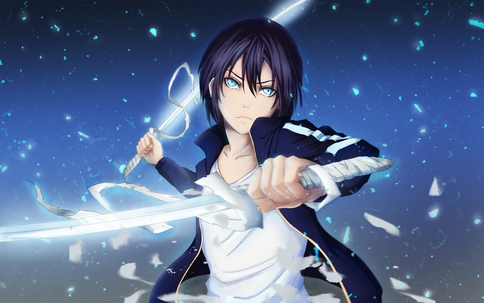 Yato from Noragami holding swords