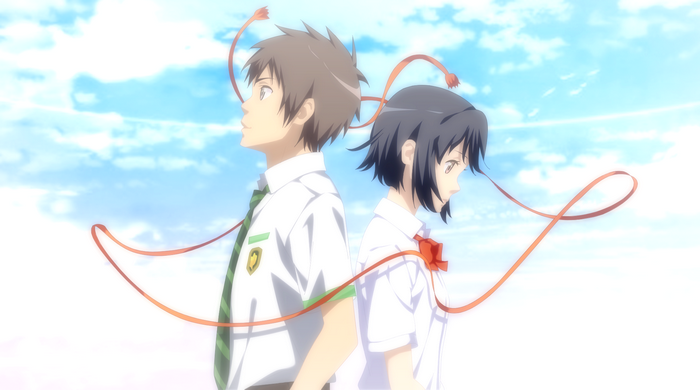 Taki Tachibana and Mitsuha Miyamizu from Your Name.