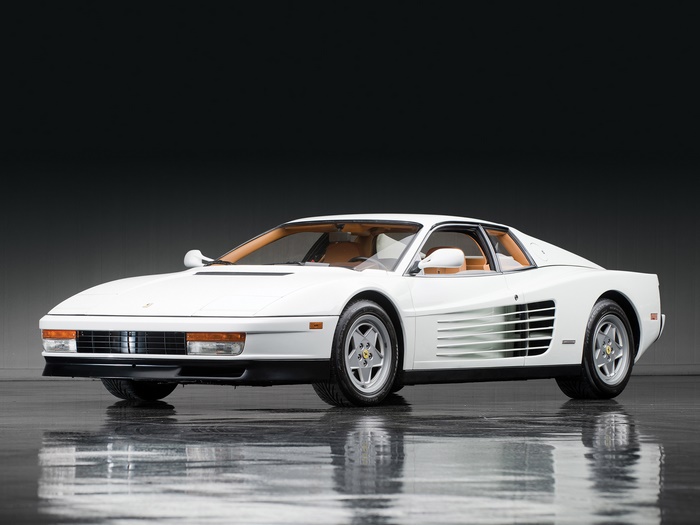 White Ferrari Testarossa Sport Car