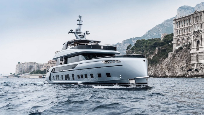 Luxury Yacht Sailing Near Monaco