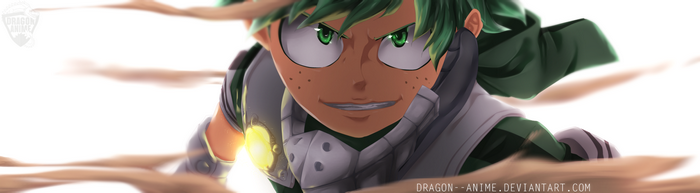 Izuku Midoriya from My Hero Academia in action