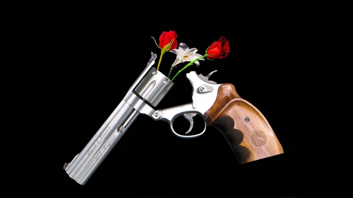 Smith & Wesson Revolver with Roses