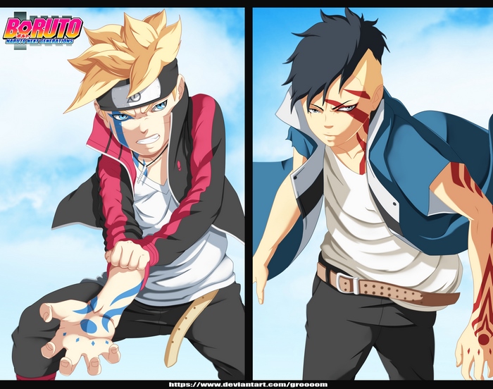 Boruto Uzumaki and Kawaki from Boruto: Naruto Next Generations