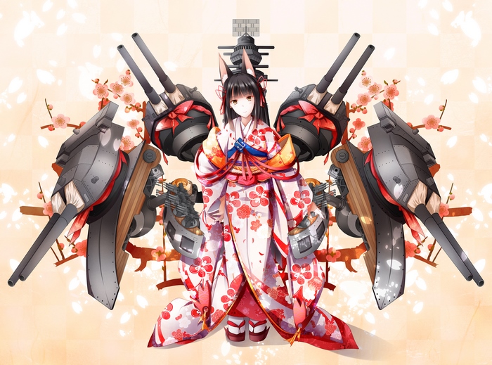 Nagato from Azur Lane in a kimono