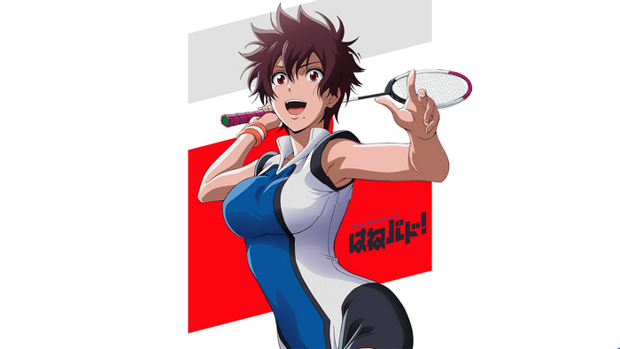 Nagisa Aragaki from Hanebado! holding a badminton racket