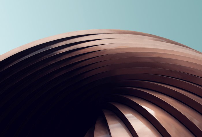 Abstract architectural detail with spiral form