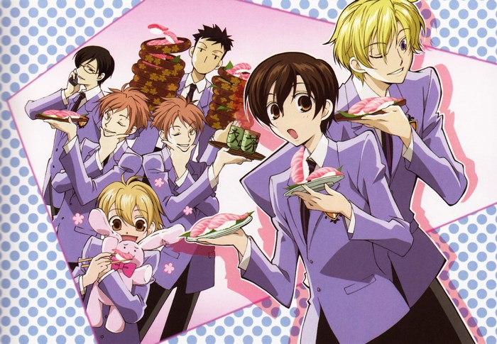Ouran High School Host Club characters with sushi