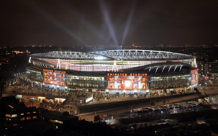 Emirates Stadium at night