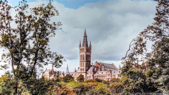 University of Glasgow tower and trees