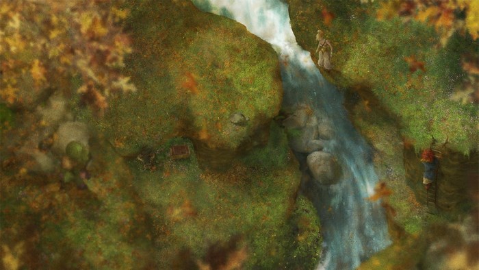 Chrono Trigger waterfall scene with characters