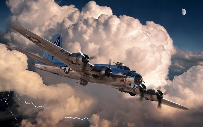 Boeing B-17 Flying Fortress in Dramatic Sky
