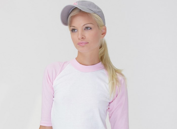 Franziska Facella wearing a baseball cap and t-shirt