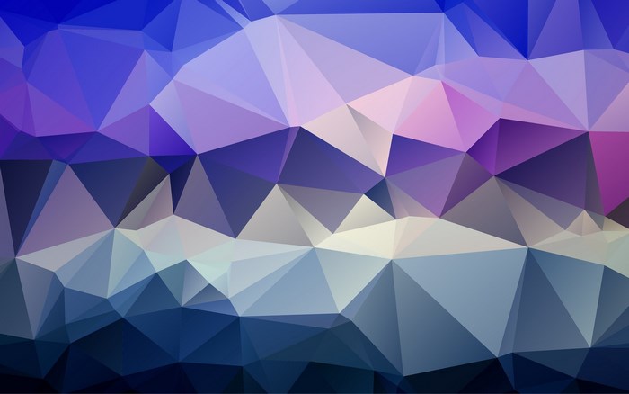 Geometric abstract wallpaper with blue and purple triangles