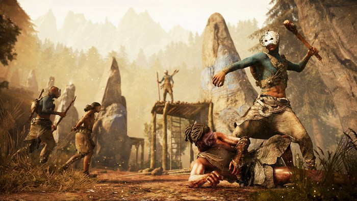 Far Cry Primal tribal combat scene