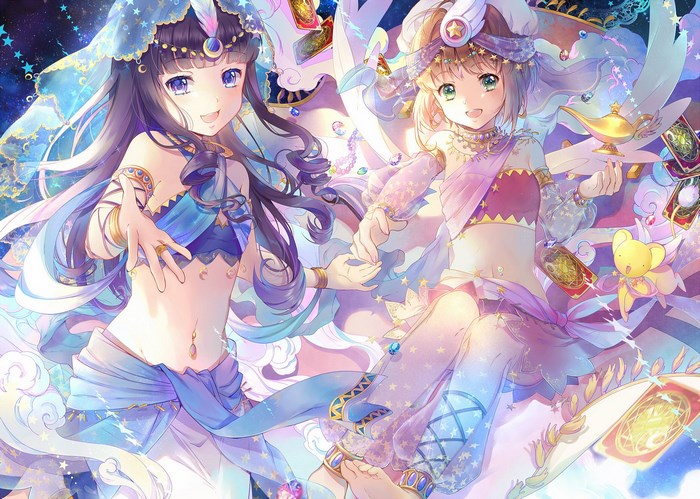 Sakura Kinomoto and Tomoyo Daidouji from Cardcaptor Sakura