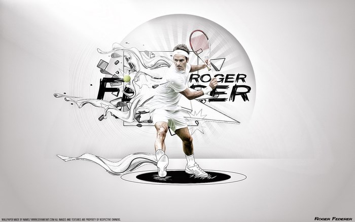 Roger Federer playing tennis