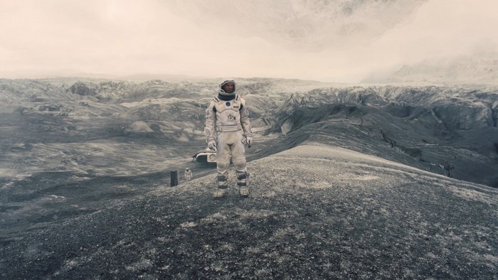 Astronaut from Interstellar on a desolate planet