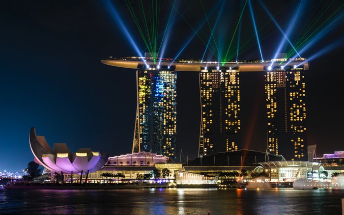 Marina Bay Sands Night Light Show Singapore