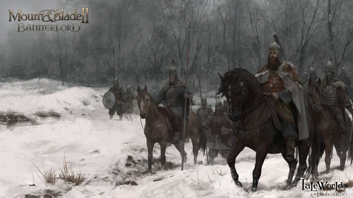 Mount & Blade II: Bannerlord soldiers in a snowy forest